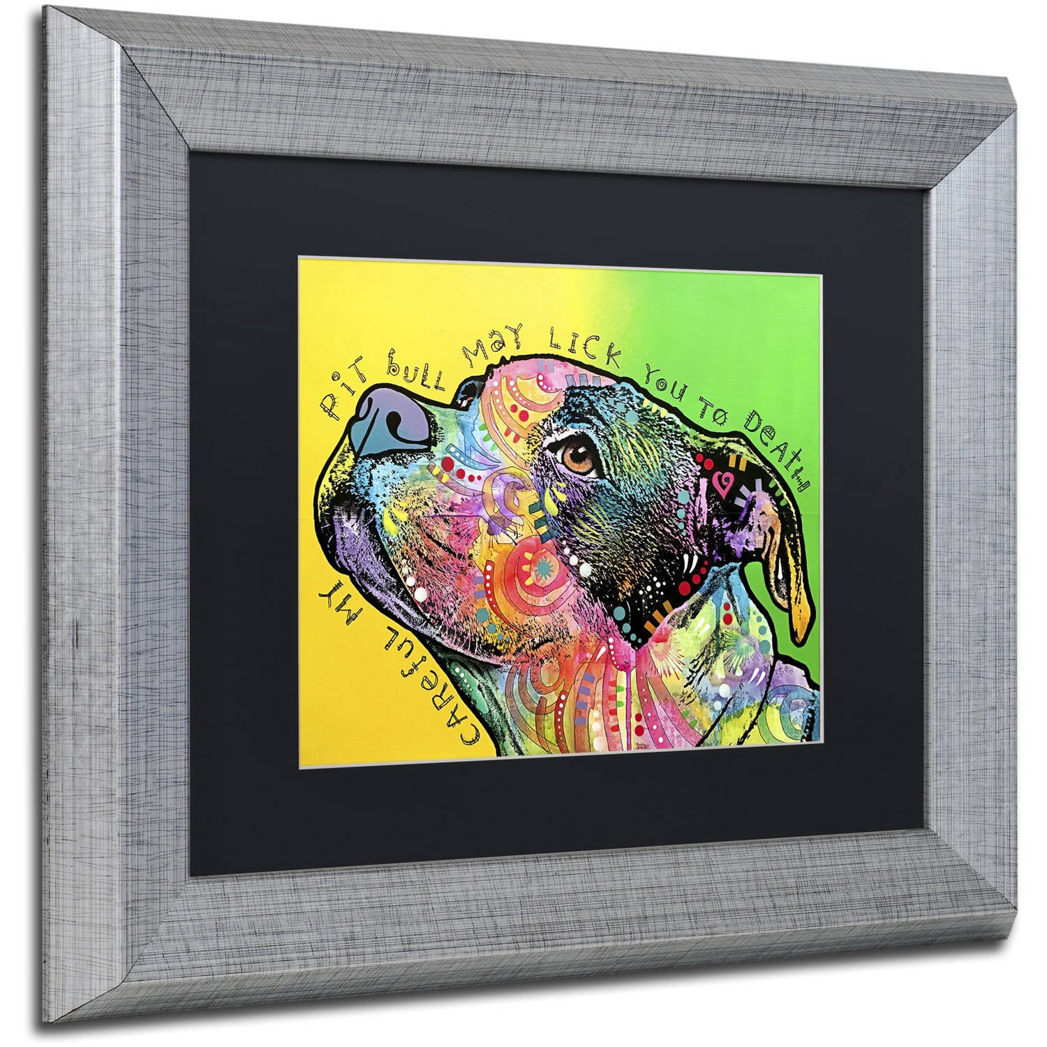 Trademark Fine Art 'Lick You to Death' Canvas Art by Dean Russo, Black Matte, Silver Frame