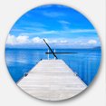 thumbnail image 1 of Designart 'Large Wooden Pier ' Modern wall clock, 1 of 6