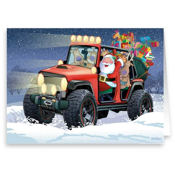 Stonehouse Collection Jeep Deliveries Christmas Card - 20085