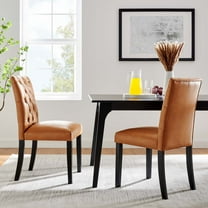 Modway Duchess Dining Chair Vinyl Set of 2 in Tan