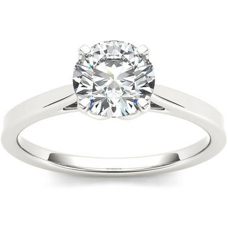 1 Carat T.W. Diamond Solitaire 14kt White Gold Engagement Ring
