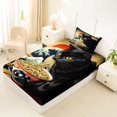 thumbnail image 4 of jejeloiu Black Cute Cat Twin Sheet Sets Kids,Japanese Style Print Bedding,3-Piece, 4 of 6