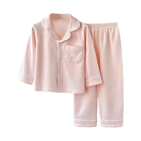 Gubotare Big Girls Pajamas Girls Pajamas Sets Long Sleeve Sleepwear Loungewear kids 2 Piece Pjs Set (Light Pink,13-14 Years)