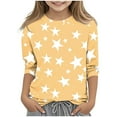 thumbnail image 2 of Delliss Girls Star Print Crew Neck Blouse, 2 of 5