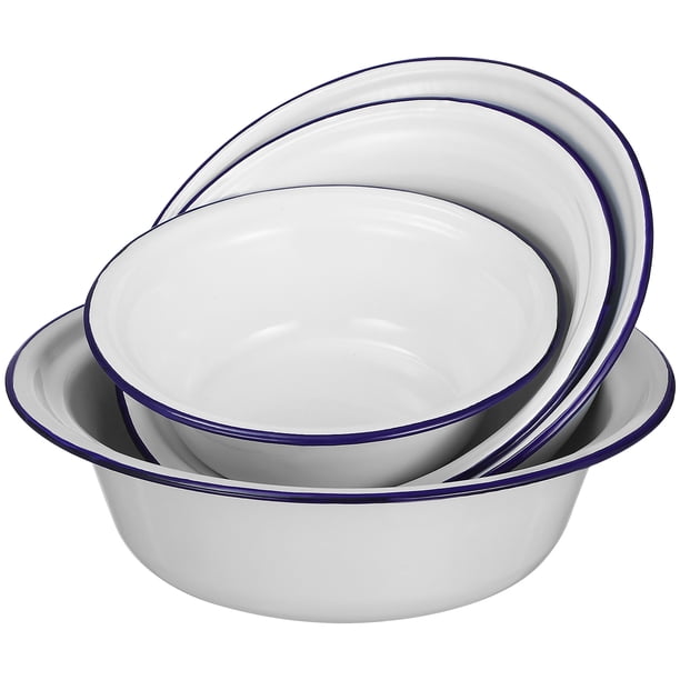 4 pcs tazones de esmalte reutilizables para tazones retro esmalte de esmalte retro para ensalada de bocadillos de sopa de fideos de arroz