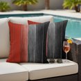 thumbnail image 2 of Outdoor Pillow Covers 20x20 Set of 2, Red Black Ombre Waterproof Patio Throw Pillow Covers for Couch Sofa Chair, Vintage Farmhouse Wooden Decorative Pillowcases for Throw Pillows, 2 of 9