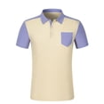 thumbnail image 3 of Men Polo Shirt Short Sleeve with Button Basic Summer Shirts Light Purple Fashion Clothing for Man, 3 of 4