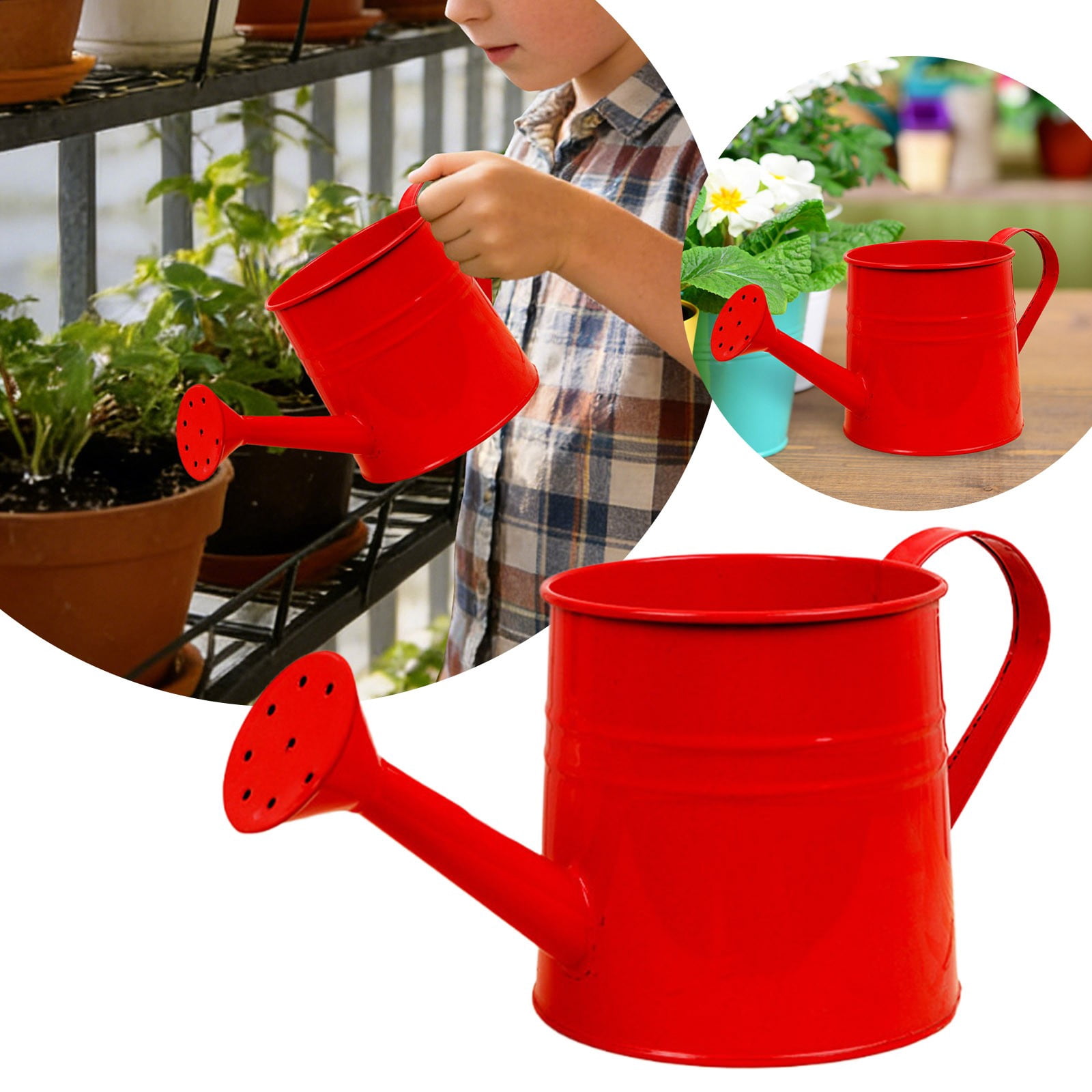 Metal Watering Can for Indoor 1L, Vintage Garden Sprinkling Can with Long Spout, Tinplate Watering Kettle Gardening Tool for Outdoor Lawn Flower Care