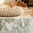 thumbnail image 2 of Sanmadrola Cat beds for Indoor Cats, 20 inches Donut Dog Beds for Small Dogs, Faux Fur Corduroy Fleece Round Calming Pet Beds, Washable Non-Slip Puppy Kitten Bed, Fits up to 15 lbs Pets, Khaki, 2 of 8