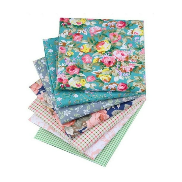 piezas de tela de algodón floral para manualidades, costura, estampado de rosas, 50 x 40 cm