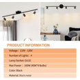 thumbnail image 6 of Depuley Industrial Adjustable 4 Light LED Track Lighting Black Flush Mount Ceiling Spotlights, GU10 Bulbs, 6 of 7