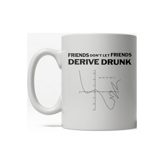 Derive Drunk Funny Math Graph Ceramic Coffee Drinking Mug  - 11oz