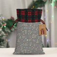 thumbnail image 5 of Rocae Black And White Houndstooth Print Christmas Drawstring Linen Gift Bag with Drawstrings Treat Bag Goody Present Bags for Christmas Party Favor, 5 of 8