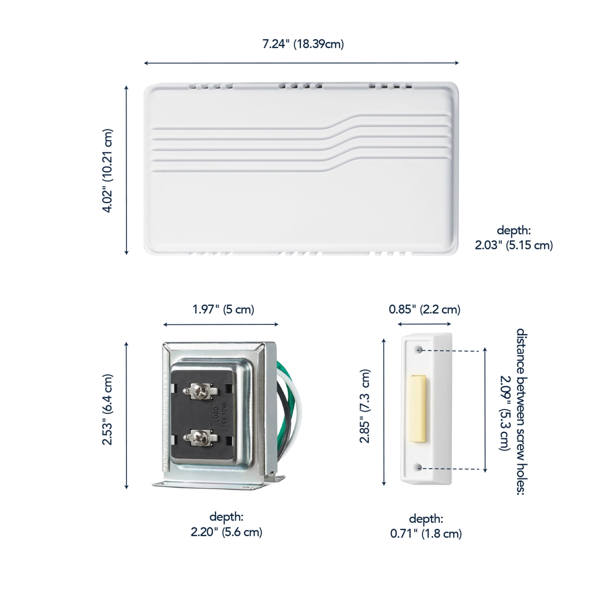 Globe Electric 91008652 Heath Zenith Plastic Wired Contractor Doorbell Kit - White
