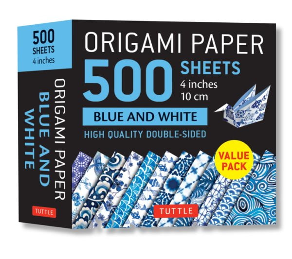 Pre-Owned Origami Paper 500 Sheets Blue and White 4 (10 CM): Double-Sided Origami Sheets Printed with 12 Different Designs (Other)