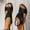 Black, variant on Women's Flat Slide Orthopedic Sandals Summer Plus Size Casual Style Solid Color Fish Mouth Thick Bottom Wedge Slippers