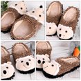thumbnail image 3 of ADDHAT 1Par Pantuflas De Casa Plush Con Y De Erizo Cartoon Marrón, 3 of 6