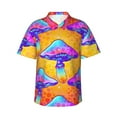thumbnail image 2 of Picia Magic Mushrooms Gentle Cotton Regular Fit Short Sleeve Casual Hawaiian Shirt for Men-3X-Large, 2 of 9