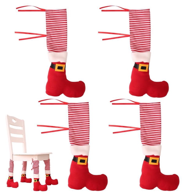 TQEHS Fundas para patas de asiento con forma de media navideña de 1/4 x Fundas para asientos de decoración del hogar I6K8 S C2E0