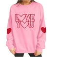 thumbnail image 5 of BLTIBY Valentine Shirts for Women Love Heart Graphic Sweater Long Sleeve Round Neck Pullover Blouse Fashion Casual Valentines the Day Tops Pink XL, 5 of 9