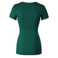 thumbnail image 4 of Made by Olivia Women's Basic Solid Multi Colors Fitted Short Sleeve T-Shirt [S-3XL], 4 of 6