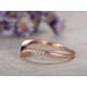 thumbnail image 3 of JeenMata Anillo de Bodas de Diamantes de 0,25 Uds, Banda de Chevron, Anillo Apilable de Contorno, Oro Rosa de 10 K, 3 of 6