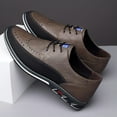 thumbnail image 5 of Men's Casual Oxford Business Fashion Leather Shoes Walking Comfortable Classic Adjustable Shoes Yellow 10.5 US, 5 of 7