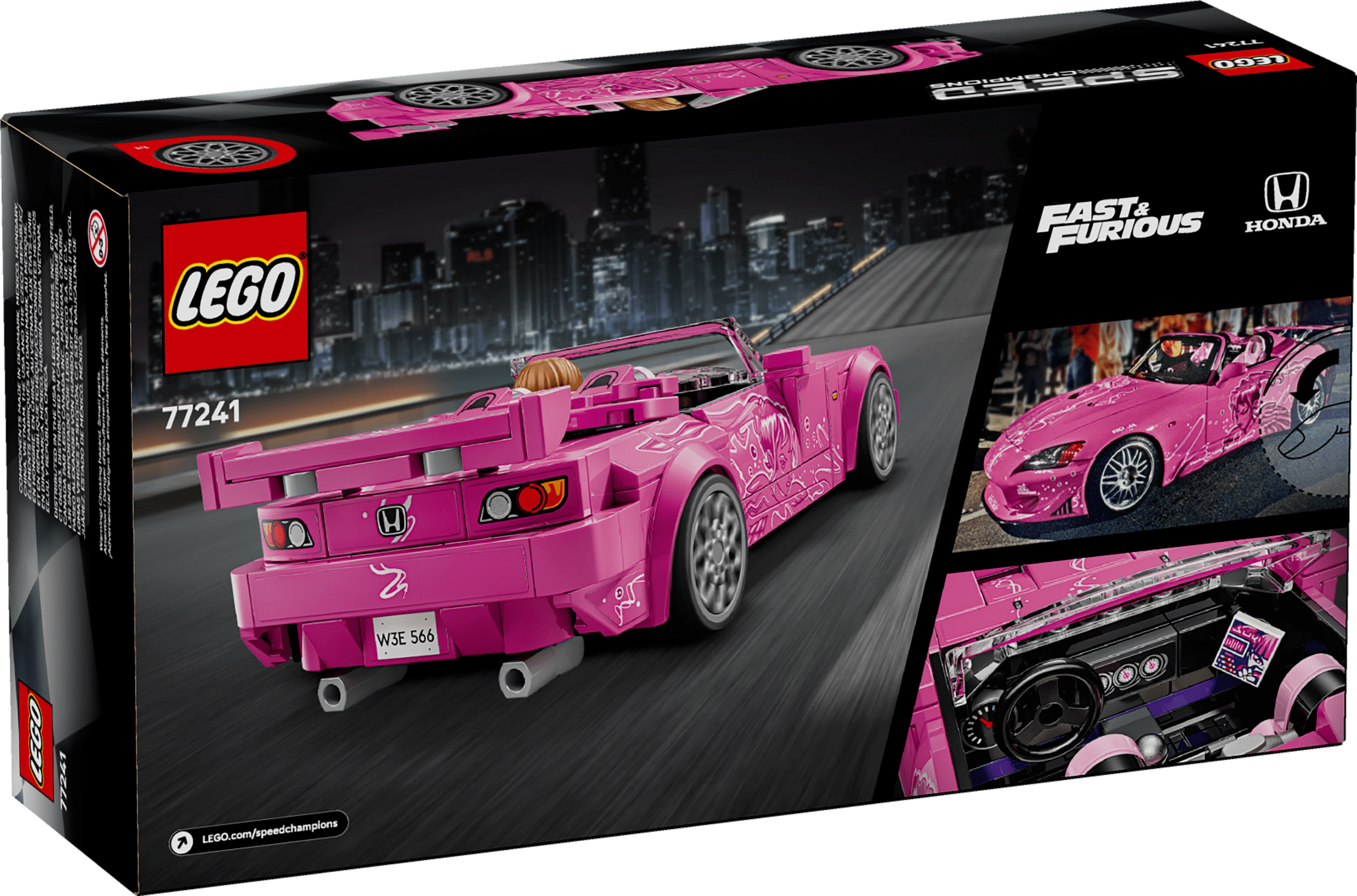 LEGO Speed Champions 2 Fast 2 Furious Honda S2000 Car Toy 77241  for Kids, Boys, and Girls, Ages 9+ - Birthday Gift Idea for Race Car and Movie Fans - Includes Suki Minifigure