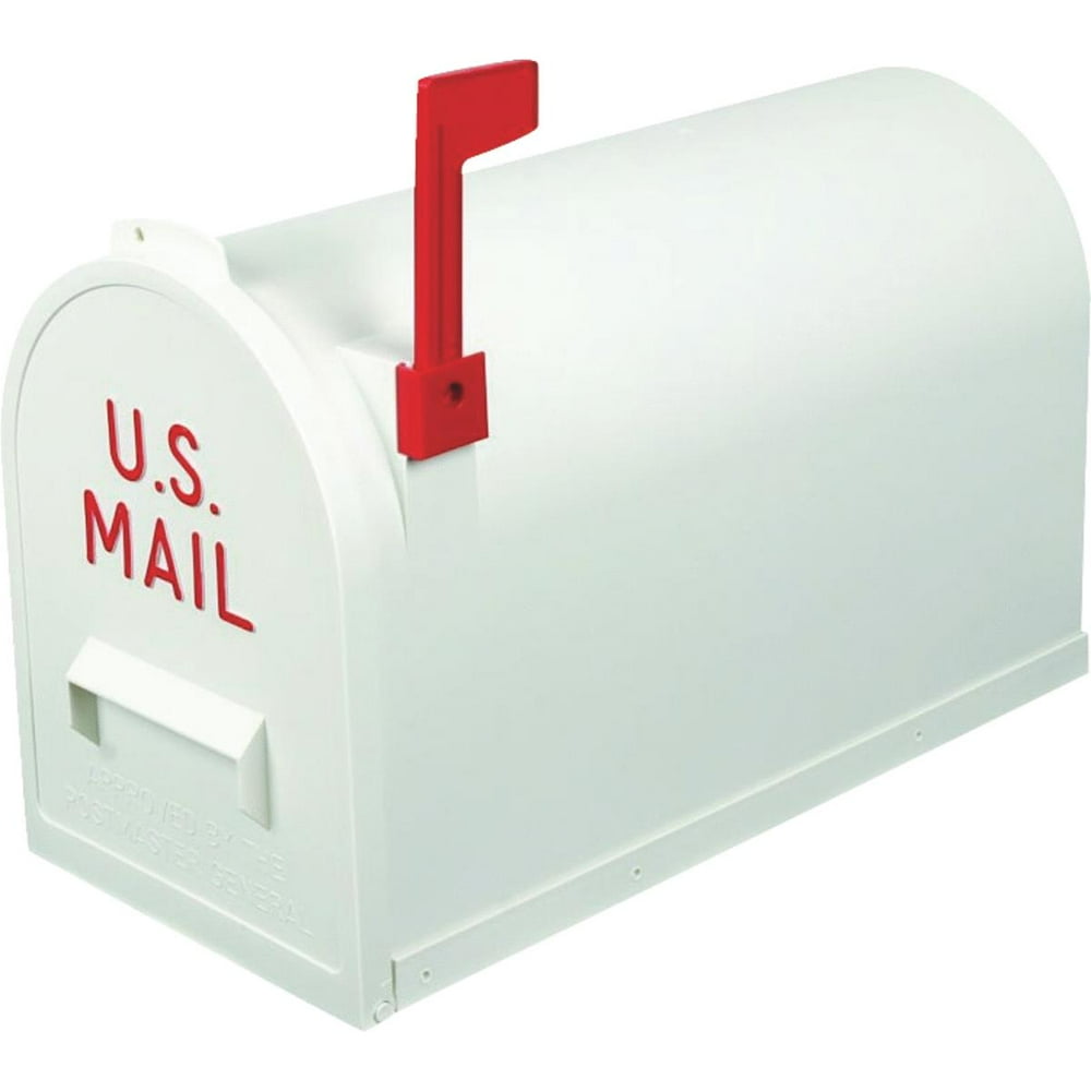 Flambeau No. 2 White Plastic Rural Post Mount Mailbox TR7003WT