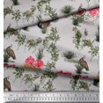 thumbnail image 2 of Soimoi Moss Georgette Fabric Leaves,Floral & Peacock Bird Print Sewing Fabric Yard 42 Inch Wide, 2 of 2