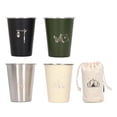thumbnail image 1 of 4 Uds 350ML taza de agua de acero inoxidable taza de café vaso para cerveza barbacoa Beige verde negro plata, 1 of 5