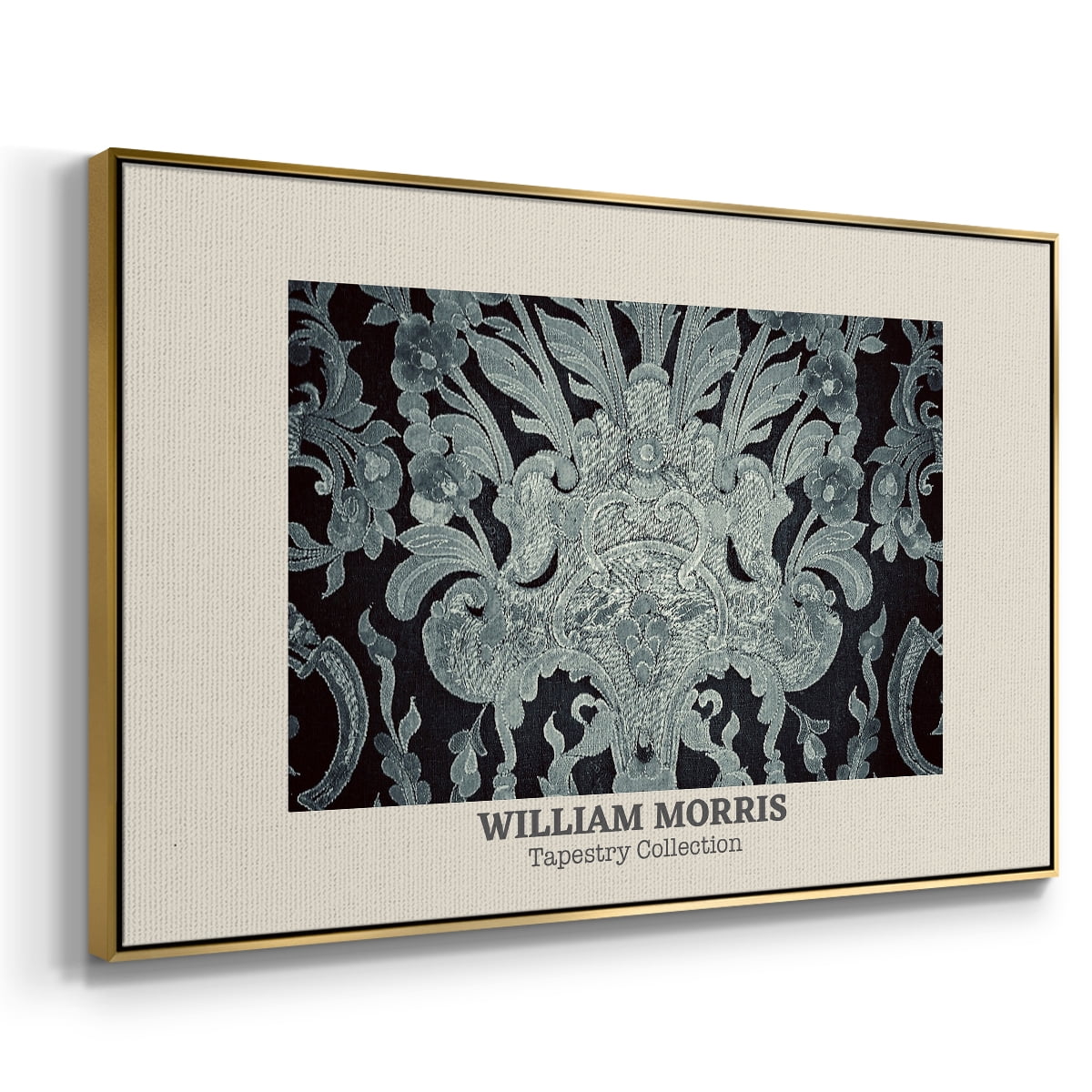 Vintage Abstract Print-XLII Framed in Gold Wood Gallery Wrapped Canvas 25 in. x 37 in.