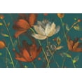 thumbnail image 2 of Hristova, Albena 14x11 White Modern Wood Framed Museum Art Print Titled - Moonlight Garden I Spice on Teal, 2 of 4