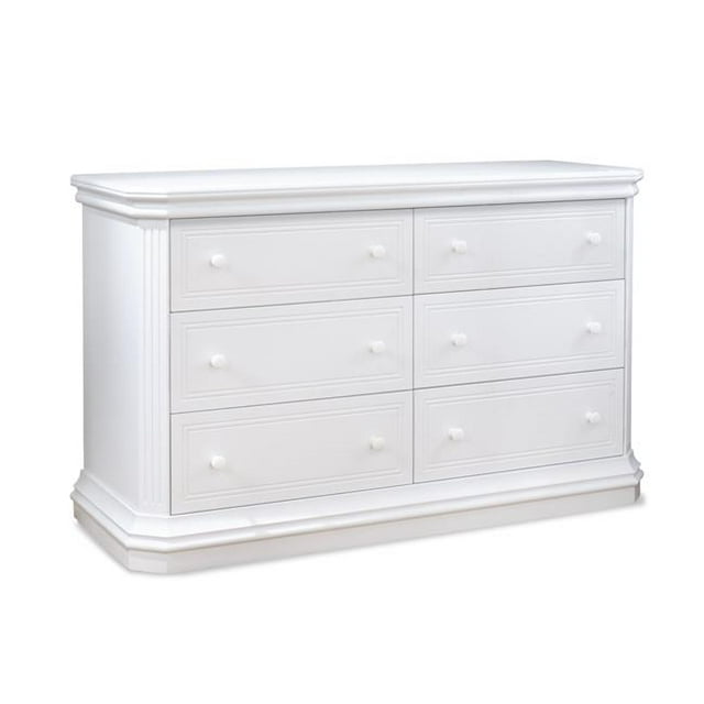 Sorelle Furniture 5760-W Primo Commode Double 6 Tiroirs, Blanc