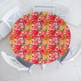 thumbnail image 3 of Ambesonne Flower Fitted Round Tablecloth, Watercolor Style Floral, 36"- 40" Diameter, Red and Orange, 3 of 5