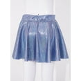 thumbnail image 5 of YONGHS Girl's Shiny Metallic Skater Skort Dance Athletic Pleated A-Line Mini Scooter Skirt Royal Blue 6-8, 5 of 7