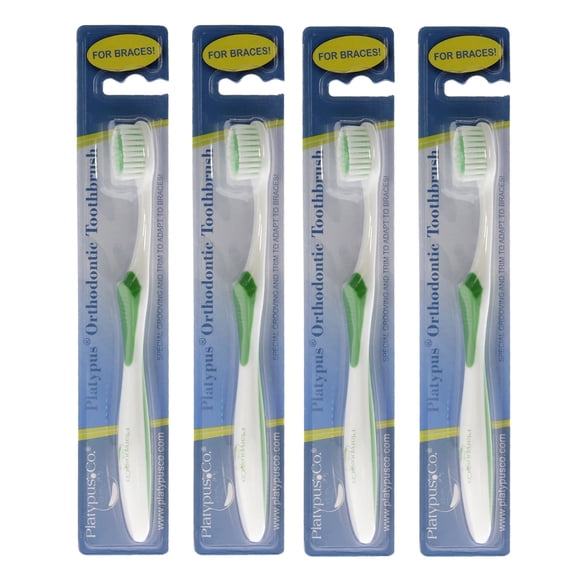 Platypus Orthodontic Toothbrush for Braces Multipack, 4 pzas