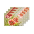 thumbnail image 4 of MKHERT Vintage Red Tulips Floral Oil Painting Placemats Table Mats for Dining Room Kitchen Table Decoration 12x18 inch,Set of 4, 4 of 4