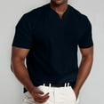 thumbnail image 2 of alcepopk Men's T Shirts Short Sleeve Classic V Neck T-Shirt Casual Summer Basic Tee Shirt(Black,4XL), 2 of 4