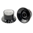 thumbnail image 4 of Musiclily Pro Left Handed Metric Coarse 18-Spline Top Hat Bell Knobs Tone Volume Control Knobs for Epiphone LP SG Style Electric Guitar, Black with Silver Reflector (Set of 2T2V), 4 of 5