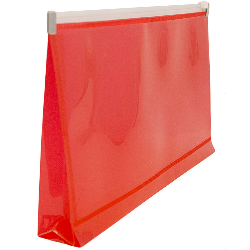 JAM Paper Plastic Envelopes with Zip Closure, #10 Booklet Wallet, 5 x 10, Red, 3/pack