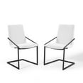 thumbnail image 2 of Modway Pitch Dining Armchair Upholstered Fabric Set of 2 in Black White, 2 of 7