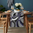 thumbnail image 2 of Blue Geometric Table Runner - 70 Inch Long, Kitchen Dining Table Runner Dresser Scarves, Grey Vintage Neutral Abstract Striped Art Farmhouse Decor for Coffee Tables Wedding Party Banquet, 2 of 8