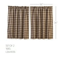 thumbnail image 5 of VHC Brands Rustic & Lodge Farmhouse Kitchen Window Curtains-Rory Tier Pair, L36 x W36, Chocolate Brown, 5 of 5