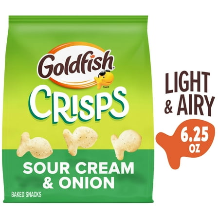 Goldfish Crisps Sour Cream & Onion Baked Chip Crackers, 6.25 oz Bag