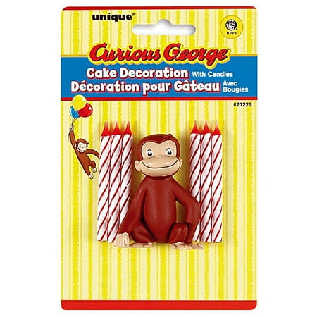 Curious George Cake Decoration with 6 Candles