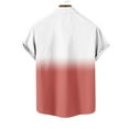 thumbnail image 6 of ZCFZJW Mens Gradient Cotton Shirts Regular Fit Short Sleeve Button Down Shirt Hawaiian Summer Beach Casual Collared T Shirts for Men Red XXXL, 6 of 6