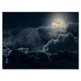 thumbnail image 2 of Designart Cloudy Full Moon Night Canvas Wall Art, 2 of 4