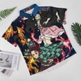 thumbnail image 4 of Demon Slayer Casual Short Sleeve Shirt Lapel Collar Shirt Summer Beach Shirt 6XL, 4 of 8