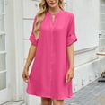 Ashirexll Summer Dresses for Women 2025 Fashion Solid Color Buttons